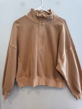 Abercrombie & Fitch Crop Half Zip Sweater Soft A&F Max Essentials Size L